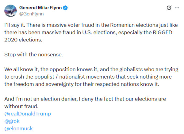 @GenFlynn - voter fraud in the Romanian elections