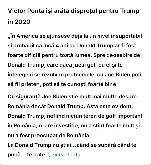 Ponta about Trump